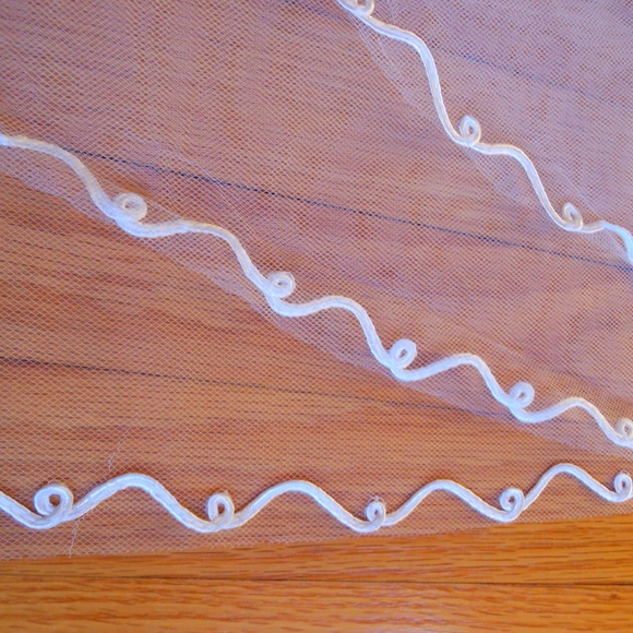 Four Tier Long Bridal Veil with Lace